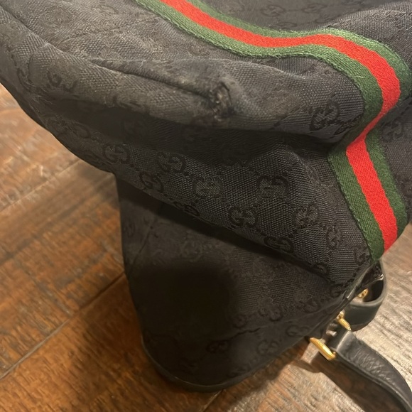 Gucci Black Tote with Signature Stripes - Picture 9 of 10